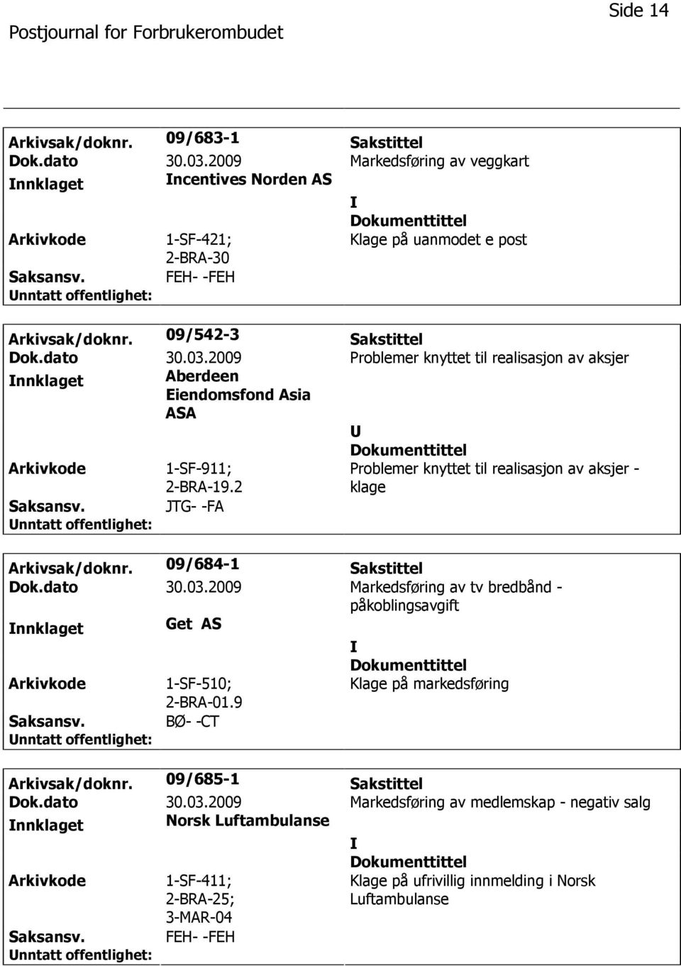 2 Problemer knyttet til realisasjon av aksjer - klage JTG- -FA Arkivsak/doknr. 09/684-1 Sakstittel Dok.dato 30.03.