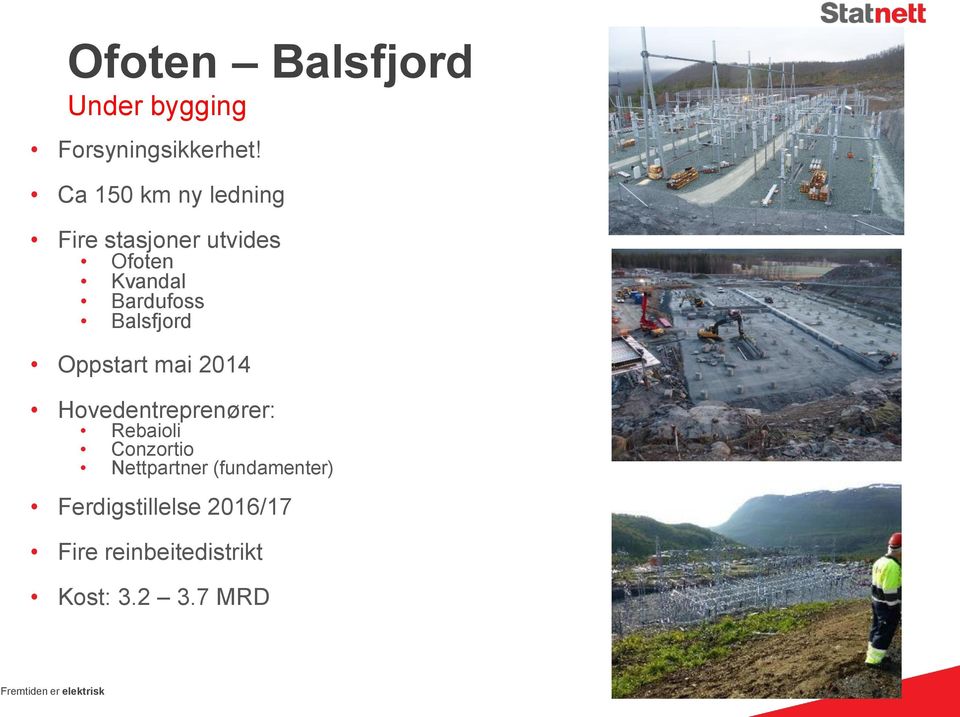 Balsfjord Oppstart mai 2014 Hovedentreprenører: Rebaioli Conzortio