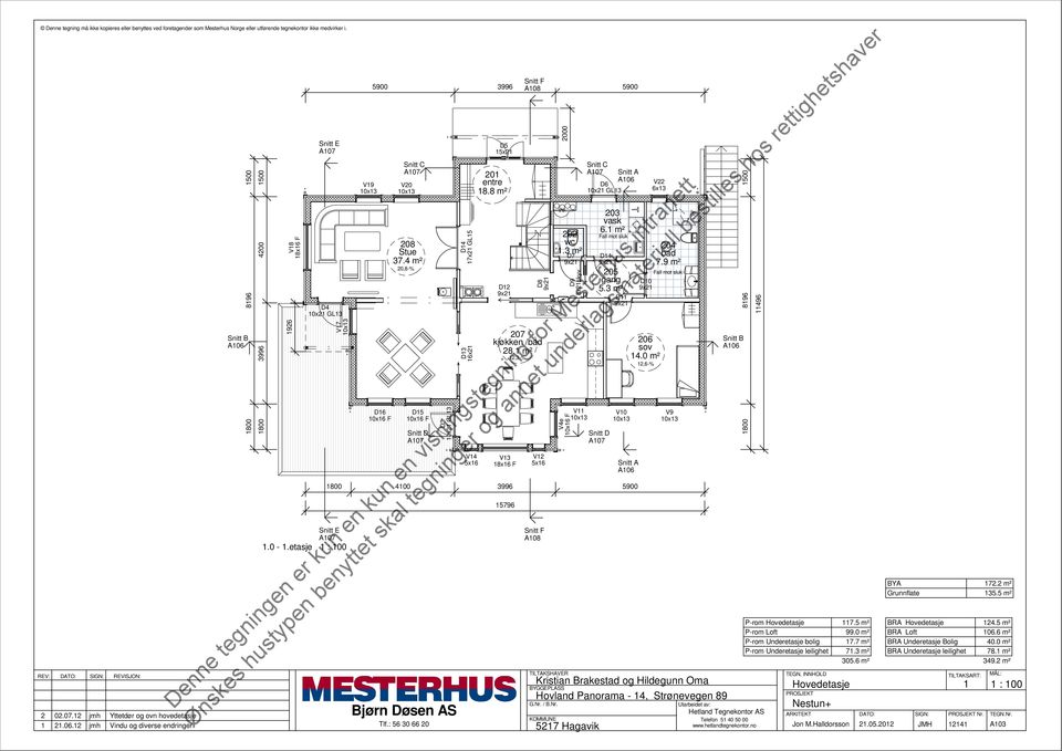 m² V3 8x6 F 800 400 3996 5900 V4 5x6 5796 2,3-% D8 V2 5x6 A08 2000 VV D7 V4e 202 wc.3 m² D9 8x2skyv V D6 0x2 GL3 203 vask 6. m² Fall mot sluk D4 205 gang 5.3 m² D V0 D0 V22 6x3 206 4.