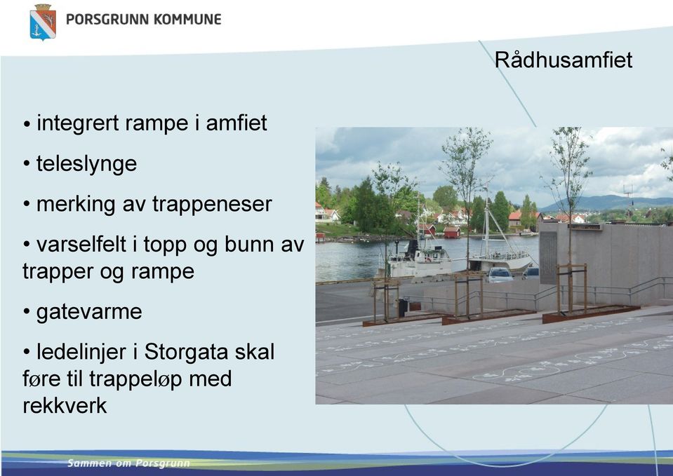 topp og bunn av trapper og rampe gatevarme