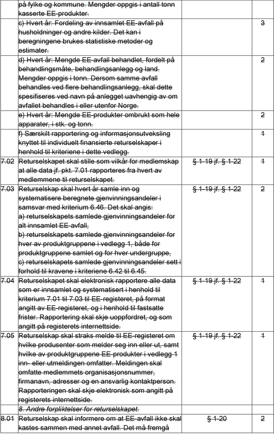 Dersom samme avfall behandles ved flere behandlingsanlegg, skal dette spesifiseres ved navn på anlegget uavhengig av om avfallet behandles i eller utenfor Norge.