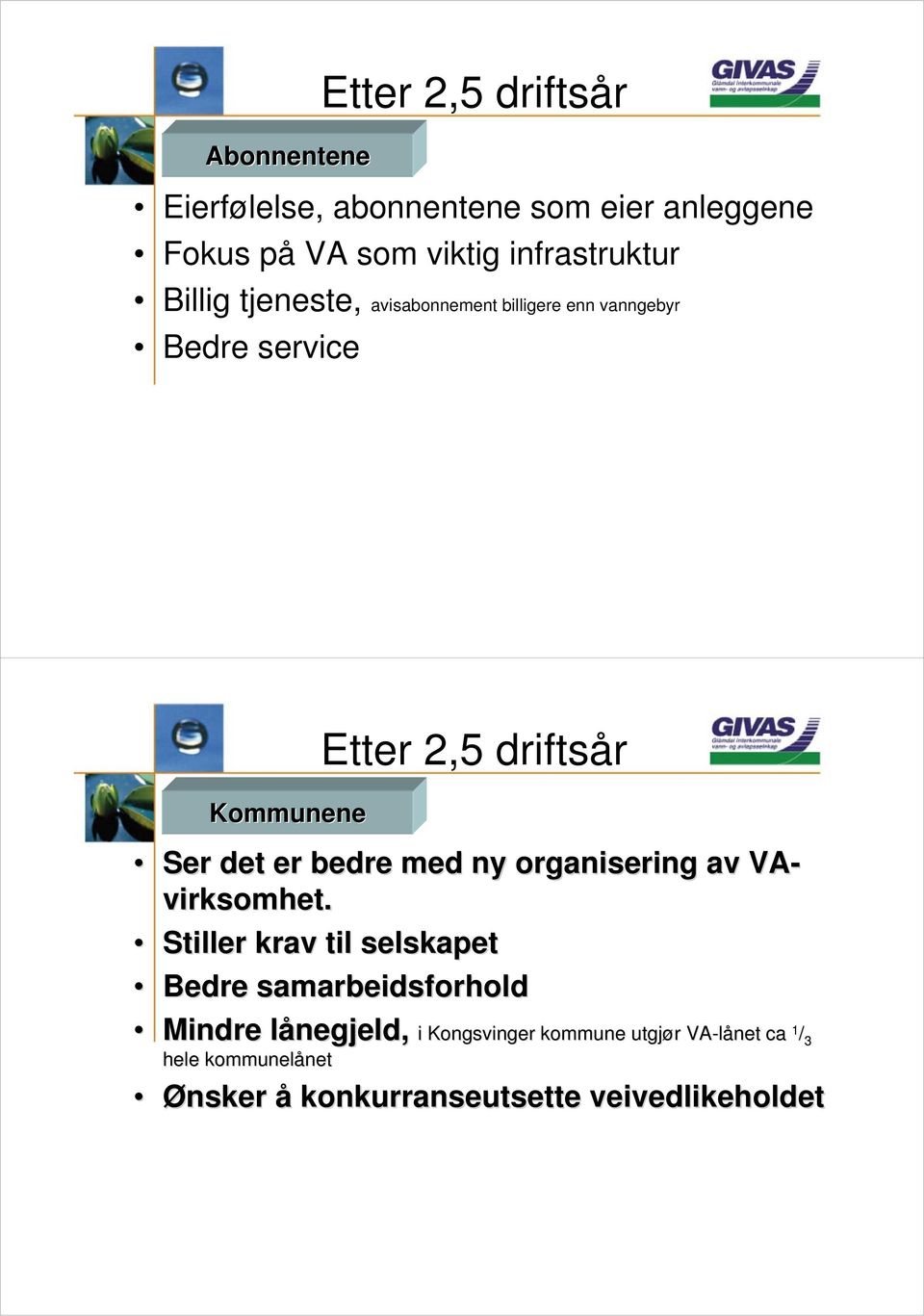 med ny organisering av VA- virksomhet.