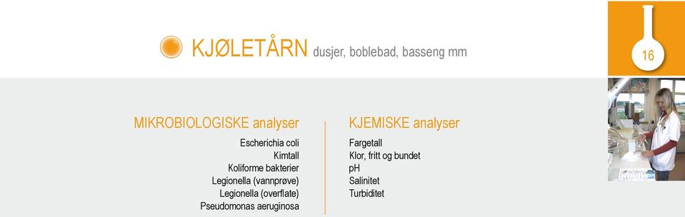 Legionella (overflate) Pseudomonas aeruginosa kjemiske