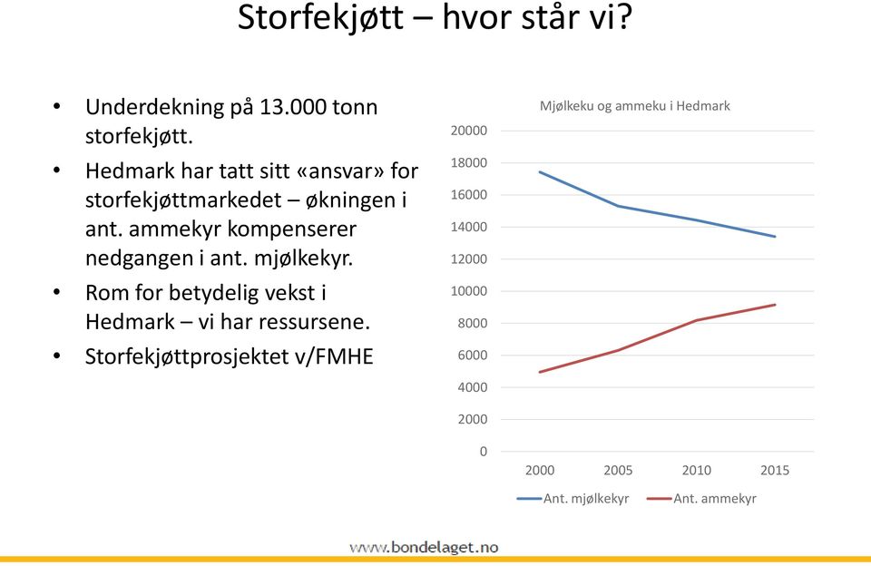 ammekyr kompenserer nedgangen i ant. mjølkekyr. Rom for betydelig vekst i Hedmark vi har ressursene.