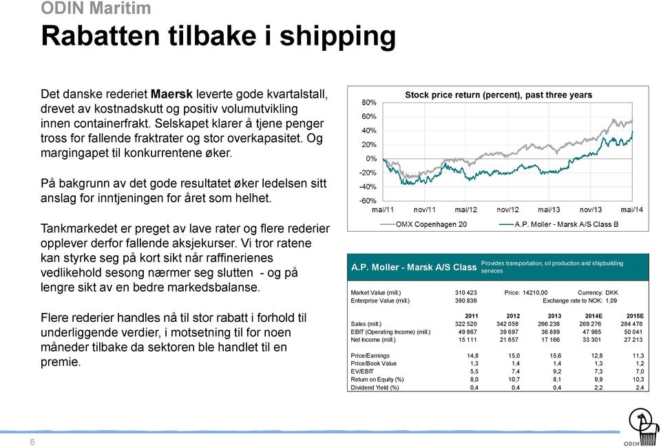 På bakgrunn av det gode resultatet øker ledelsen sitt anslag for inntjeningen for året som helhet. Tankmarkedet er preget av lave rater og flere rederier opplever derfor fallende aksjekurser.