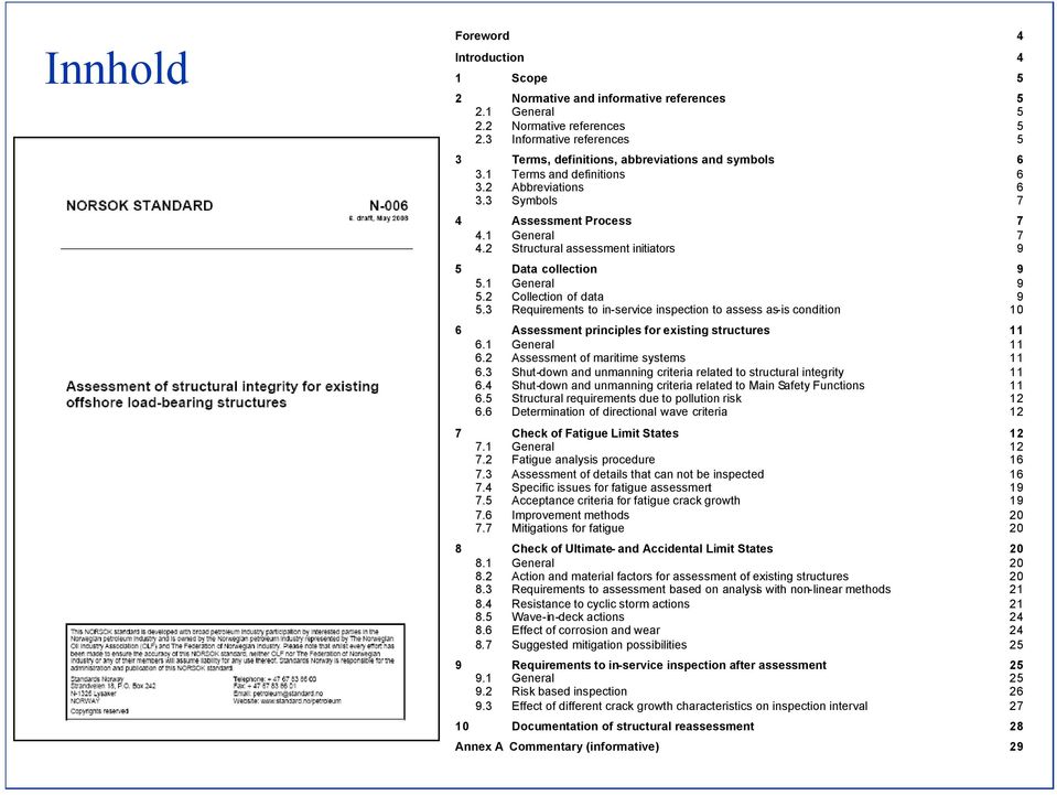 2 Structural assessment initiators 9 5 Data collection 9 5.1 General 9 5.2 Collection of data 9 5.