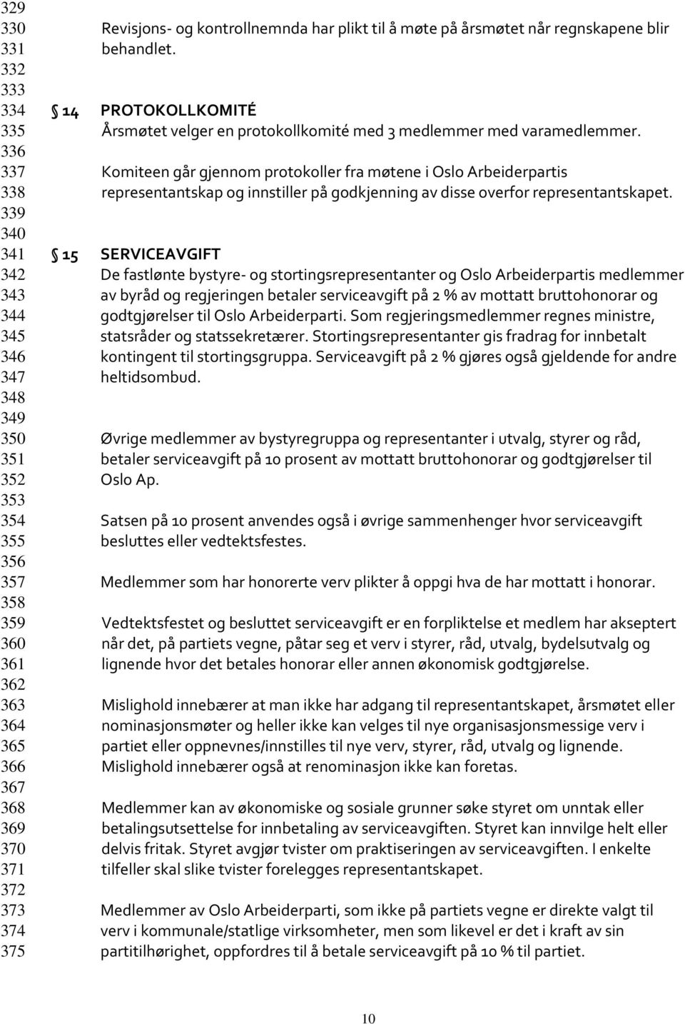 Komiteen går gjennom protokoller fra møtene i Oslo Arbeiderpartis representantskap og innstiller på godkjenning av disse overfor representantskapet.