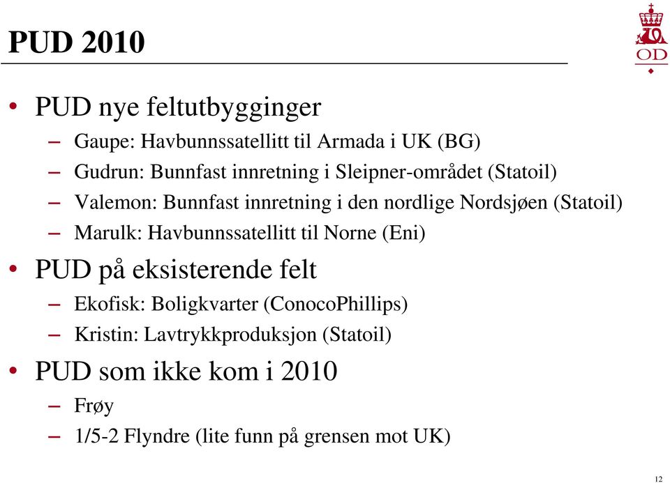 Marulk: Havbunnssatellitt til Norne (Eni) PUD på eksisterende felt Ekofisk: Boligkvarter