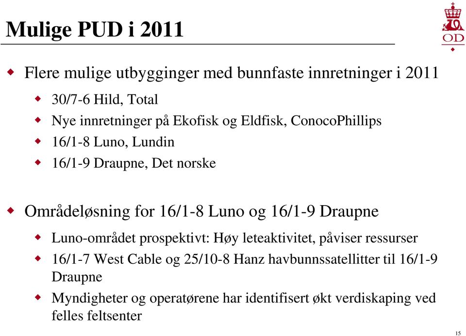 16/1-9 Draupne Luno-området prospektivt: Høy leteaktivitet, påviser ressurser 16/1-7 West Cable og 25/10-8 Hanz