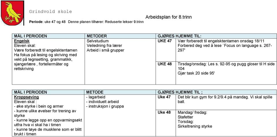 267-297' Tirsdag/onsdag: Les s.