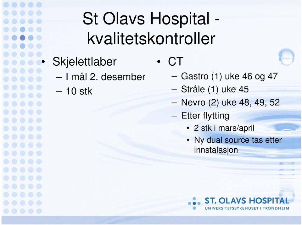 desember 10 stk CT Gastro (1) uke 46 og 47 Stråle (1)