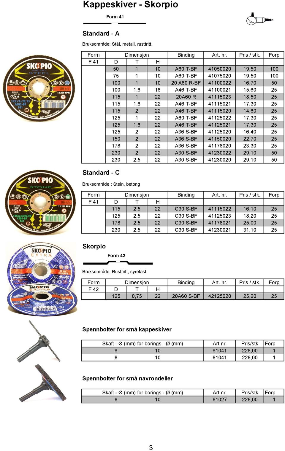 115 1,6 22 A46 T-BF 41115021 17,30 25 115 2 22 A46 T-BF 41115020 14,60 25 125 1 22 A60 T-BF 41125022 17,30 25 125 1,6 22 A46 T-BF 41125021 17,30 25 125 2 22 A36 S-BF 41125020 16,40 25 150 2 22 A36