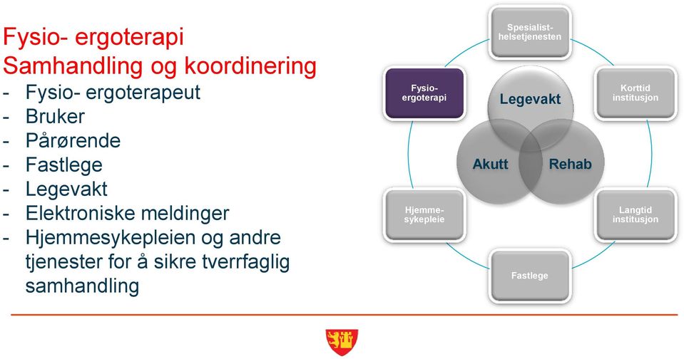 andre tjenester for å sikre tverrfaglig samhandling Fysioergoterapi