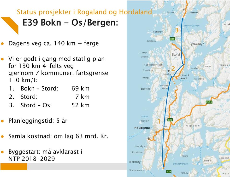 kommuner, fartsgrense 110 km/t: 1. Bokn Stord: 69 km 2. Stord: 7 km 3.