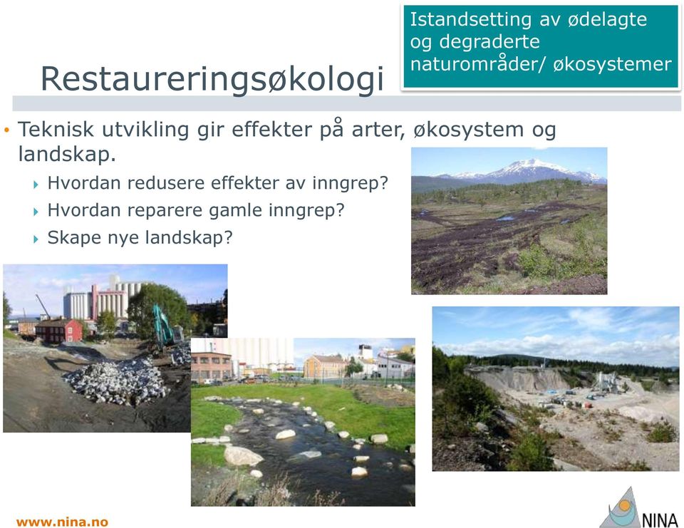 effekter på arter, økosystem og landskap.