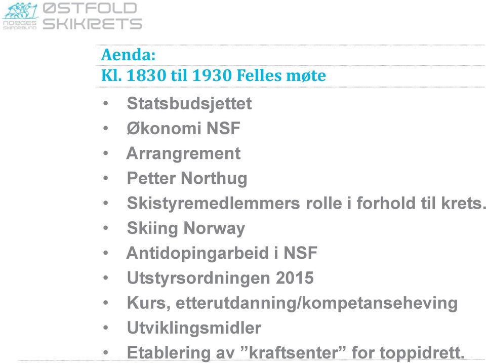 Northug Skistyremedlemmers rolle i forhold til krets.