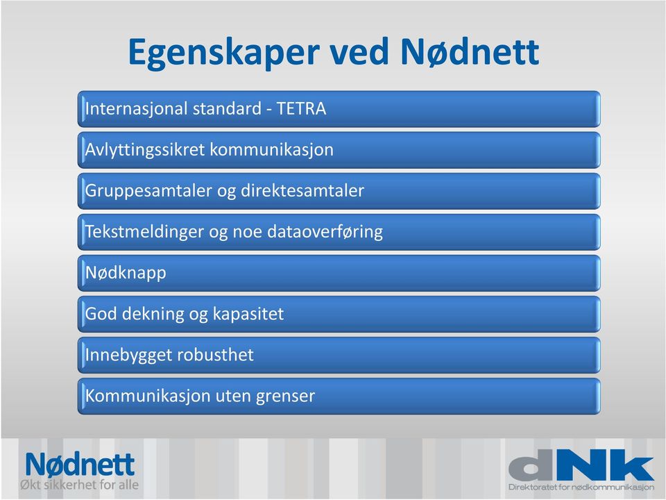 direktesamtaler Tekstmeldinger og noe dataoverføring