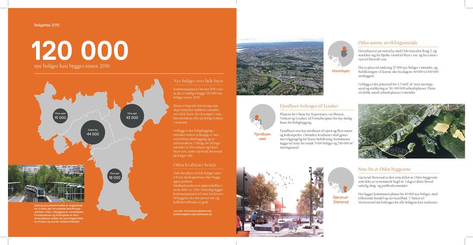 Dette vil doble antall arbeidsplasser i området. Kommuneplanen Oslo mot 2030 viser at det er mulig å bygge 120 000 nye boliger innen 2030.