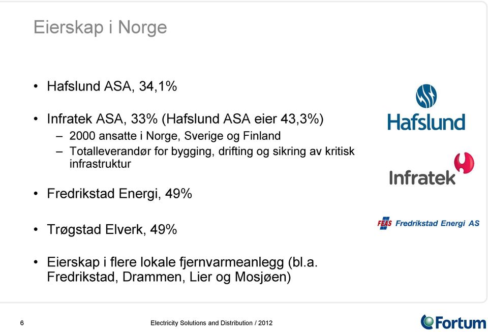 sikring av kritisk infrastruktur Fredrikstad Energi, 49% Trøgstad Elverk, 49%