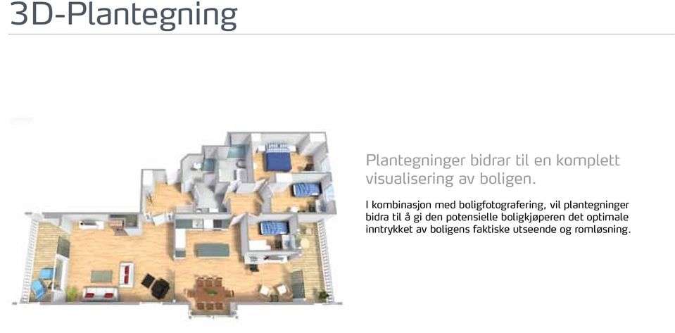 I kombinasjon med boligfotografering, vil plantegninger bidra