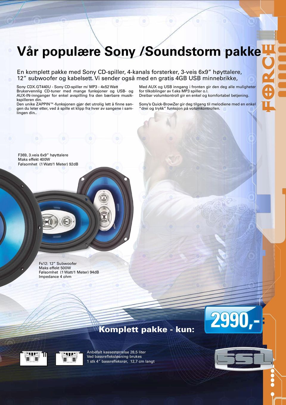 GT440U - Sony CD-spiller m/ MP3-4x52 Watt Brukervennlig CD-tuner med mange funksjoner og USB- og AUX-IN-innganger for enkel avspilling fra den bærbare musikkspilleren din.