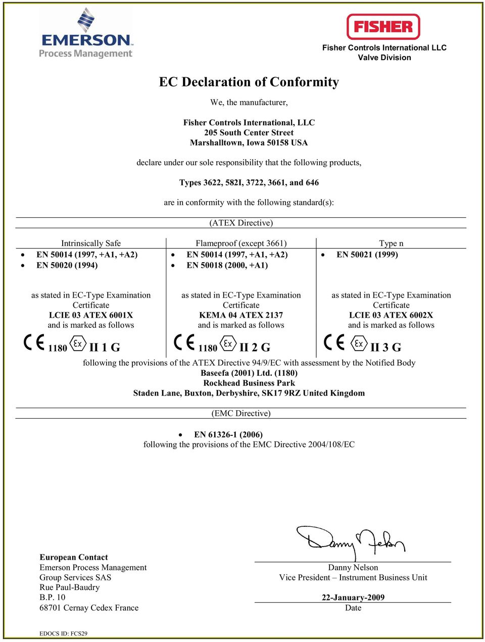 2137 LCIE 03 ATEX 6002X and is marked as follows and is marked as follows and is marked as follows 1180 II 1 G 1180 II 2 G II 3 G following the provisions of the ATEX Directive 94/9/EC with