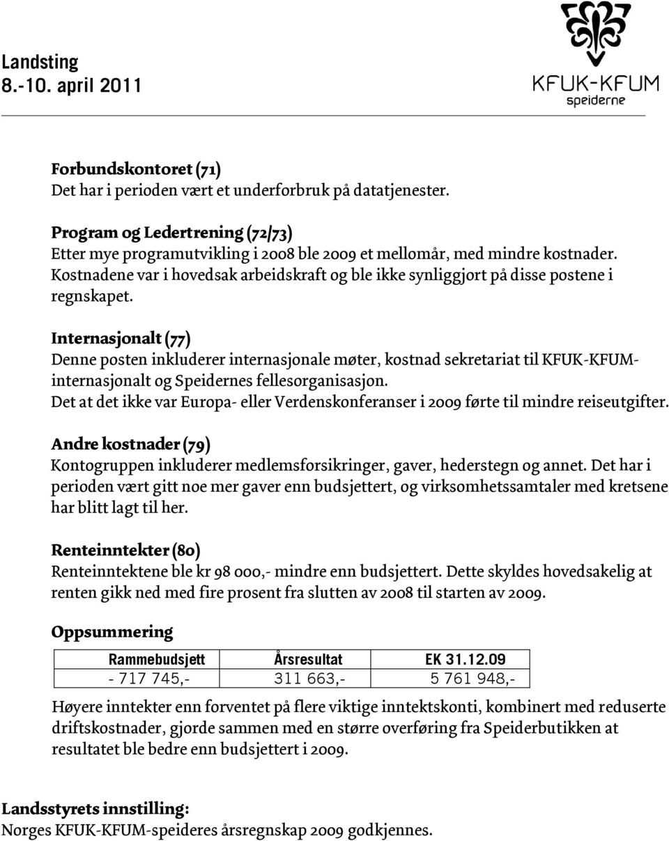 Kostnadene var i hovedsak arbeidskraft og ble ikke synliggjort på disse postene i regnskapet.