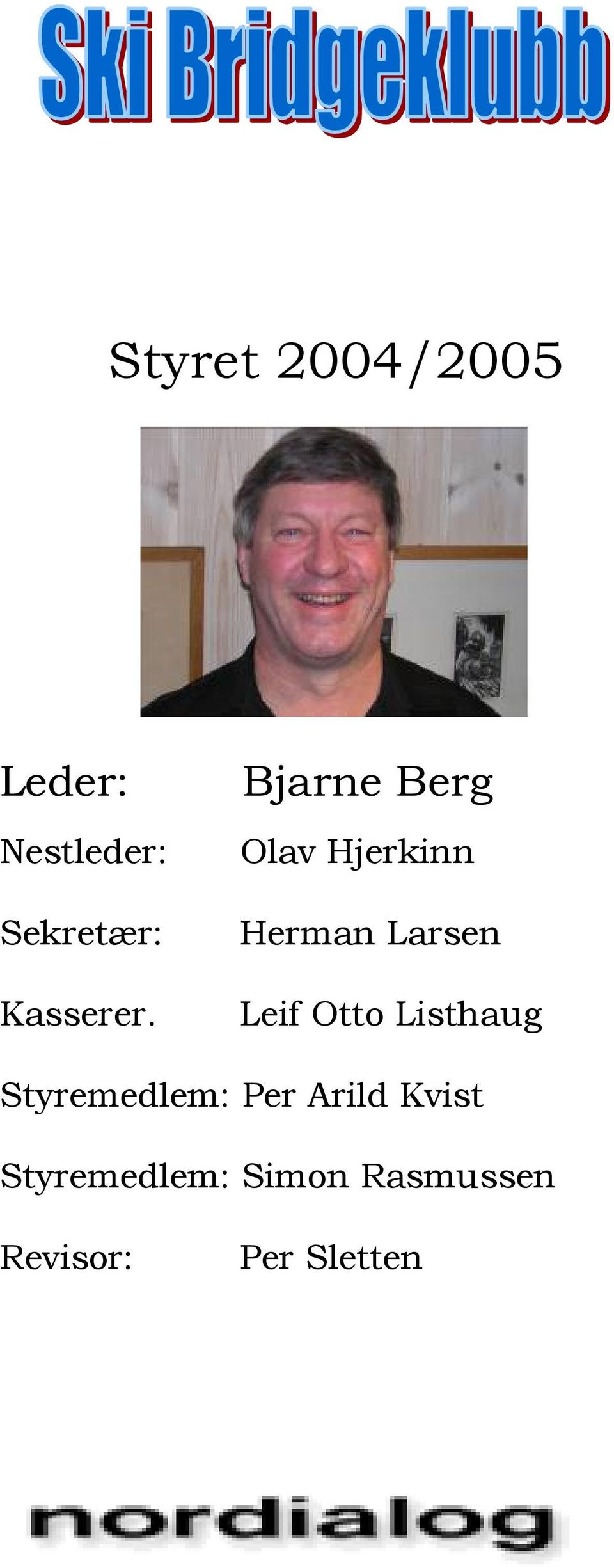 Bjarne Berg Olav Hjerkinn Herman Larsen Leif