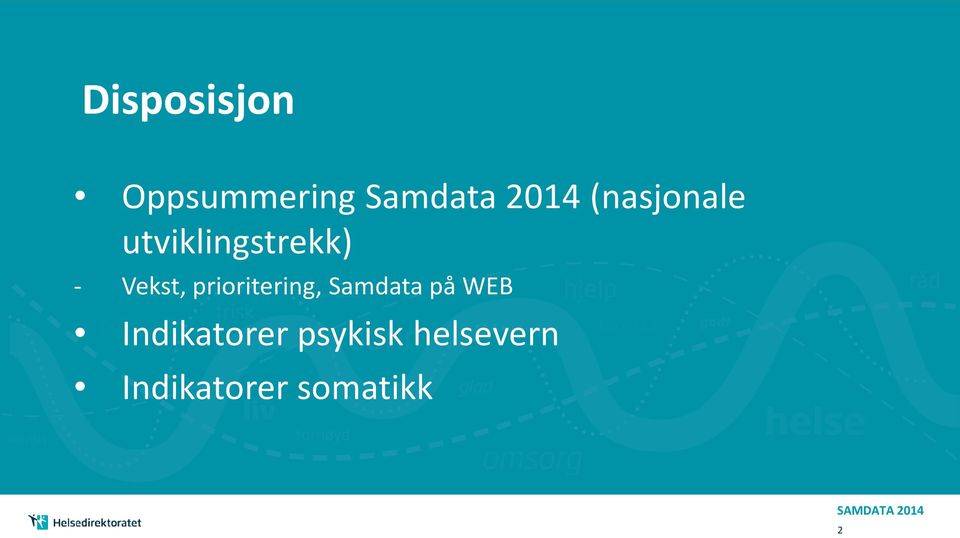 prioritering, Samdata på WEB