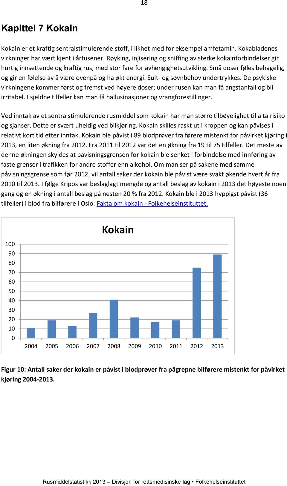 Små doser føles behagelig, og gir en følelse av å være ovenpå og ha økt energi. Sult- og søvnbehov undertrykkes.