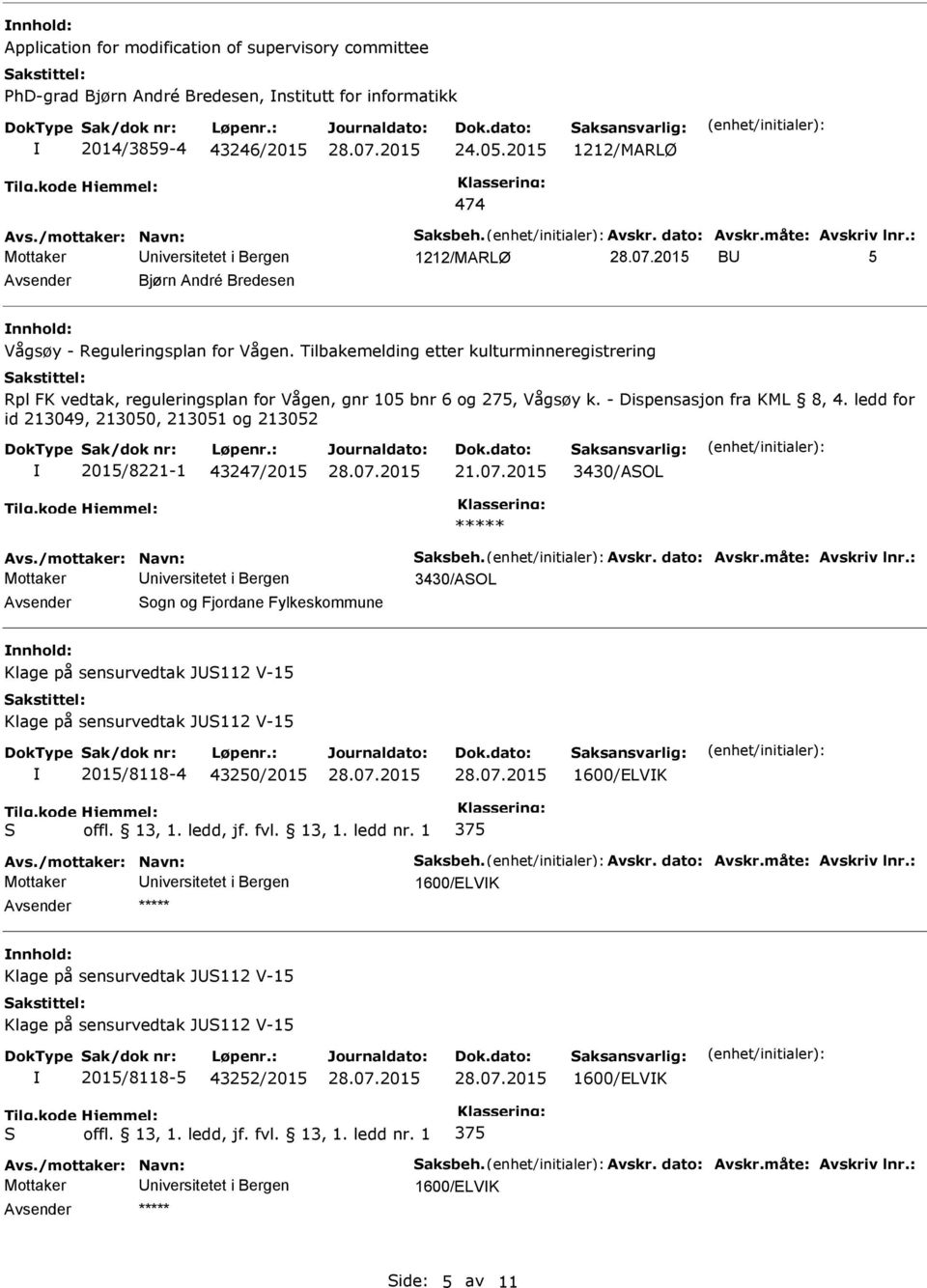 Tilbakemelding etter kulturminneregistrering Rpl FK vedtak, reguleringsplan for Vågen, gnr 105 bnr 6 og 275, Vågsøy k. - Dispensasjon fra KML 8, 4.