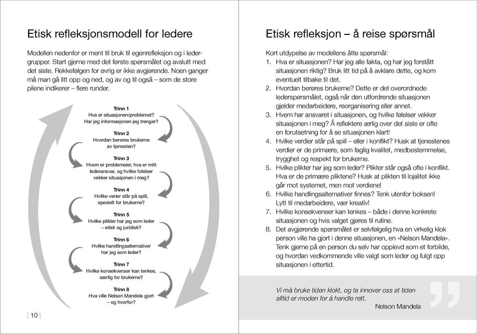 Har jeg informasjonen jeg trenger? Trinn 2 Hvordan berøres brukerne av tjenesten? Trinn 3 Hvem er problemeier, hva er mitt lederansvar, og hvilke følelser vekker situasjonen i meg?