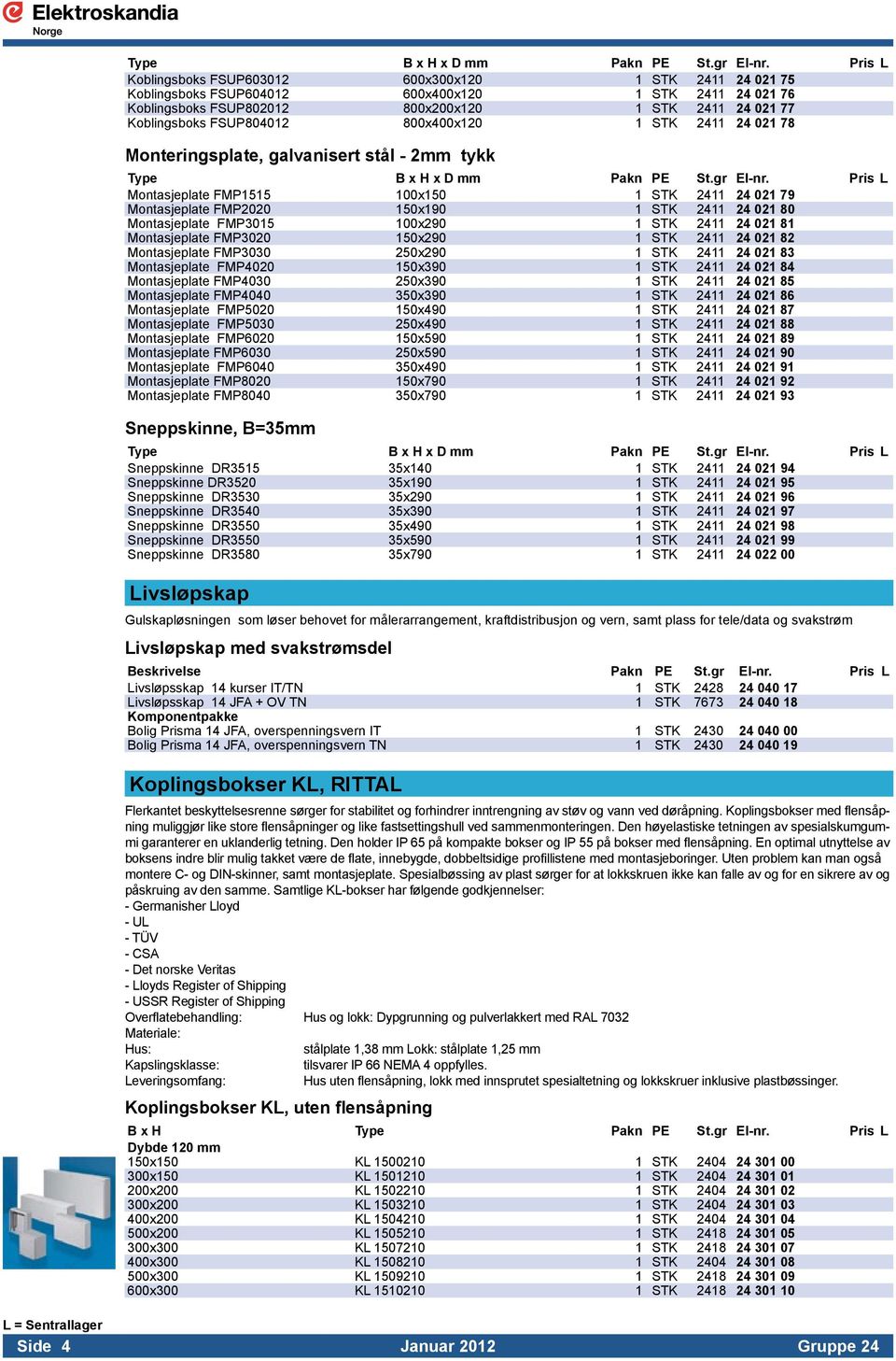 FSUP804012 800x400x120 1 STK 2411 24 021 78 Monteringsplate, galvanisert stål - 2mm tykk  Pris L Montasjeplate FMP1515 100x150 1 STK 2411 24 021 79 Montasjeplate FMP2020 150x190 1 STK 2411 24 021 80