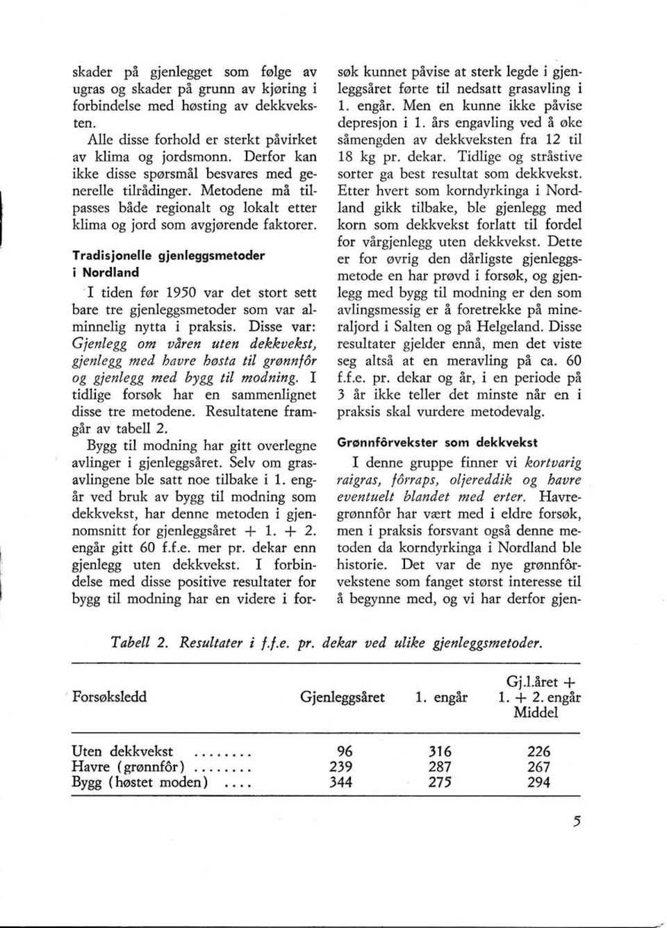 Tradis jonel le gjen leggsmetoder i Nordland I tiden før L950 var det stort sett bare tte gjenleggsmetoder som var a7- minnelig nytta i praksis.