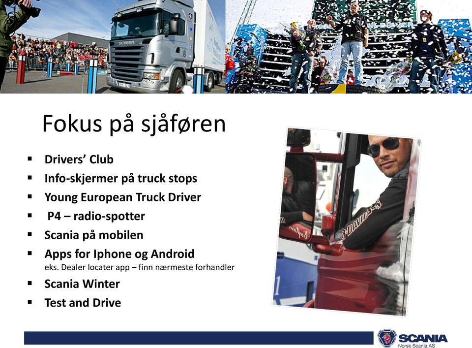 Truck Driver P4 radio-spotter Scania på mobilen Apps for Iphone og