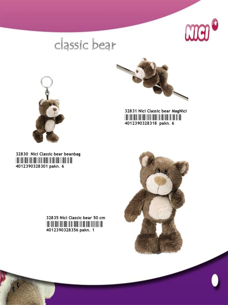 6 32830 Nici Classic bear beanbag *4012390328301*