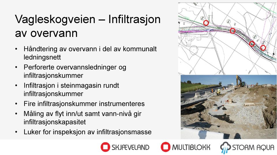 steinmagasin rundt infiltrasjonskummer Fire infiltrasjonskummer instrumenteres Måling