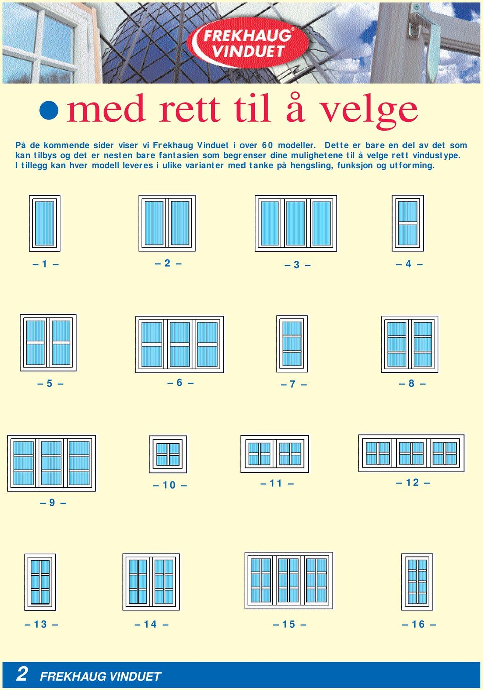 mulighetene til å velge rett vindustype.