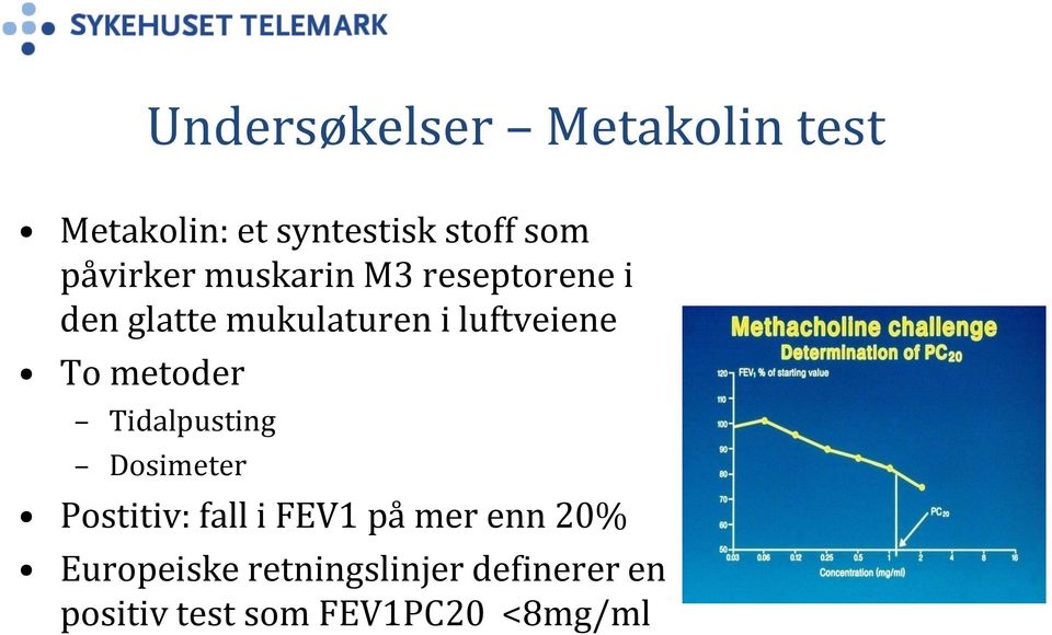 luftveiene To metoder Tidalpusting Dosimeter Postitiv: fall i FEV1 på