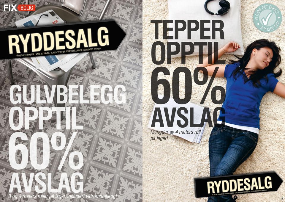 BEGREN GULVBELEGG OPPTIL 4 60% 3 og 4 meters ruller på lager, inkludert