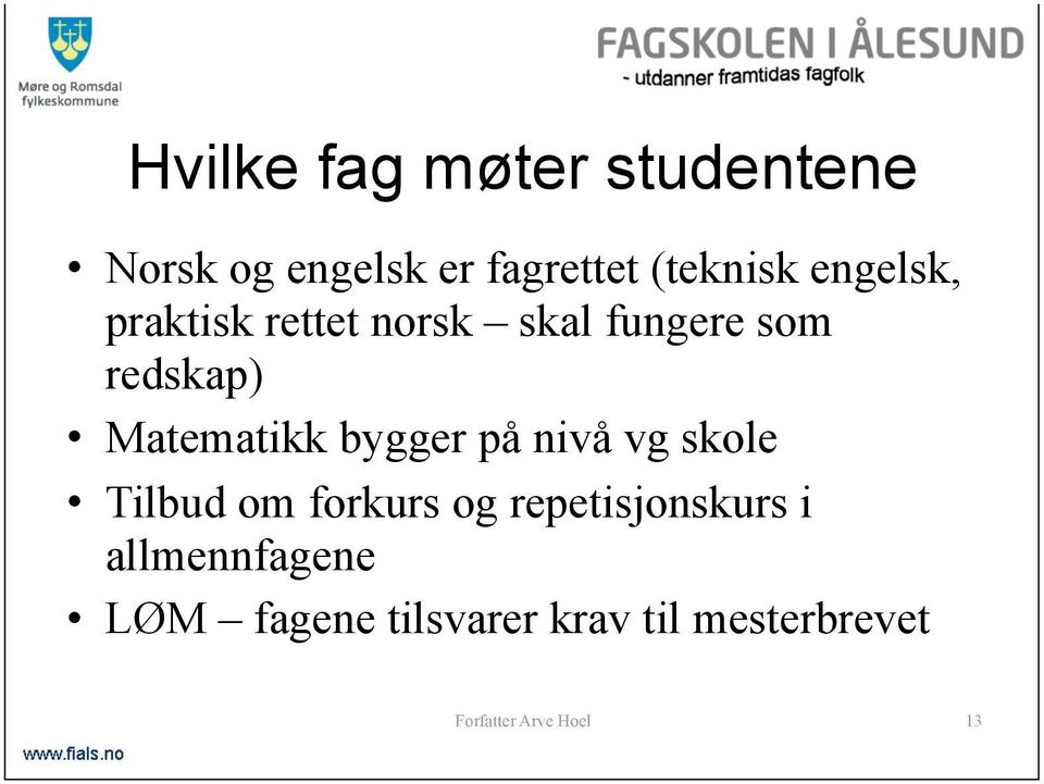 bygger på nivå vg skole Tilbud om forkurs og repetisjonskurs i