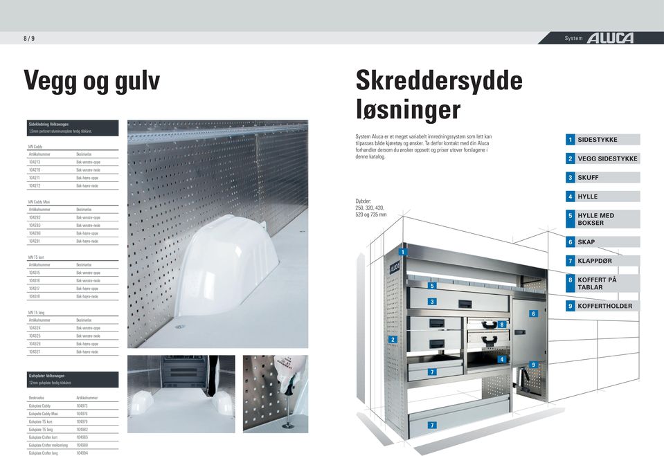 Ta derfor kontakt med din Aluca forhandler dersom du ønsker oppsett og priser utover forslagene i denne katalog.