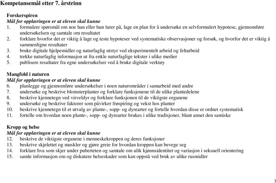 forklare hvorfor det er viktig å lage og teste hypoteser ved systematiske observasjoner og forsøk, og hvorfor det er viktig å sammenligne resultater 3.