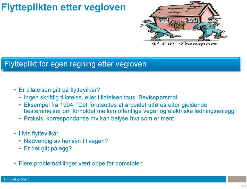 etter gjeldende bestemmelser om forholdet mellom offentlige veger og elektriske ledningsanlegg Praksis, korrespondanse mv