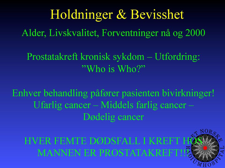 Enhver behandling påfører pasienten bivirkninger!