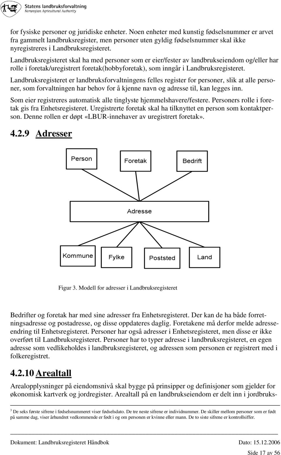 Landbruksregisteret skal ha med personer som er eier/fester av landbrukseiendom og/eller har rolle i foretak/uregistrert foretak(hobbyforetak), som inngår i Landbruksregisteret.