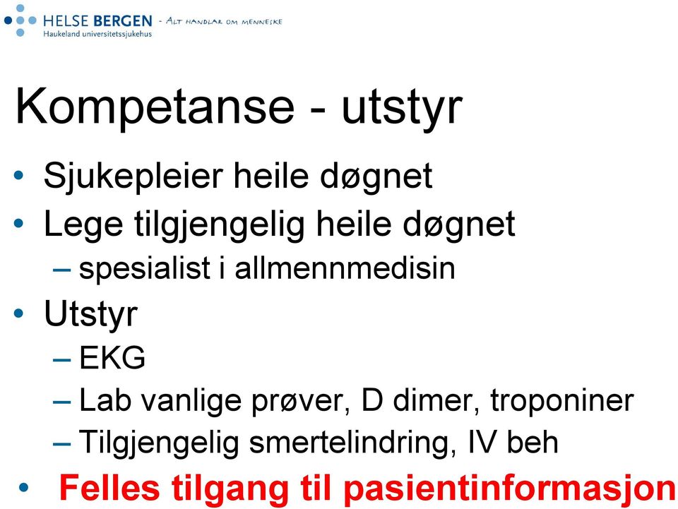 Utstyr EKG Lab vanlige prøver, D dimer, troponiner