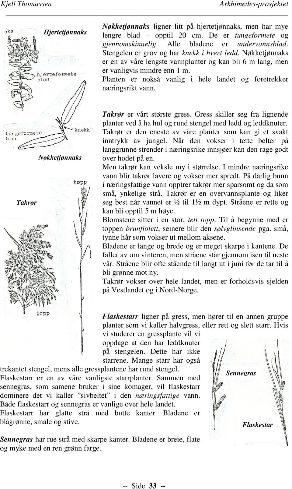 Planten er nokså vanlig i hele landet og foretrekker næringsrikt vann. Takrør Nøkketjønnaks Takrør er vårt største gress.