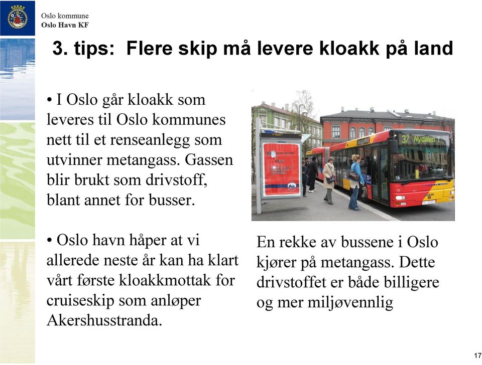 Oslo havn håper at vi allerede neste år kan ha klart vårt første kloakkmottak for cruiseskip som anløper