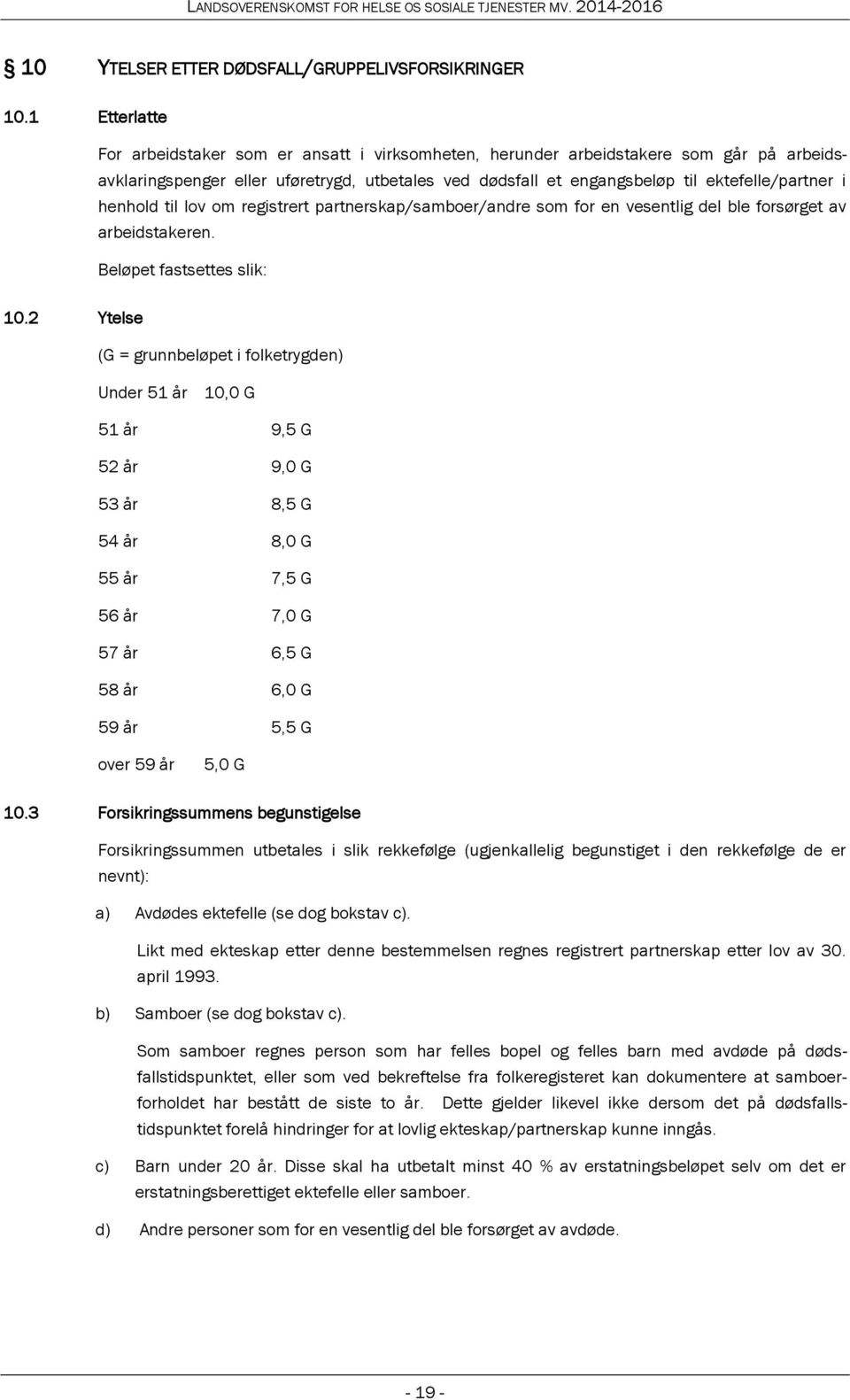 henhold til lov om registrert partnerskap/samboer/andre som for en vesentlig del ble forsørget av arbeidstakeren. Beløpet fastsettes slik: 10.